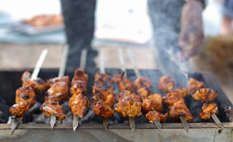 Tandoori chicken grilled in traditional clay oven